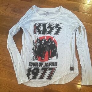 Trunk Ltd White KISS Tour of Japan 1977 Long Sleeve Tee